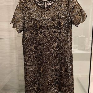 Gold and black lace dress